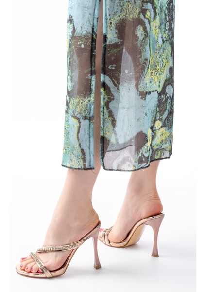 Kadın Rose Taşlı Platformlu Topuklu Terlik fiyatları