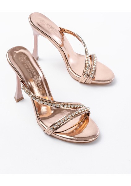 Kadın Rose Taşlı Platformlu Topuklu Terlik modelleri