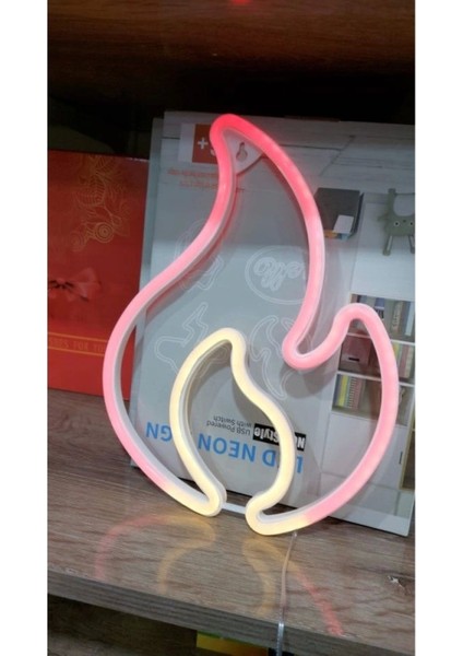 Duvara Asmalı Neon Alev 30 × 23 cm fiyatları