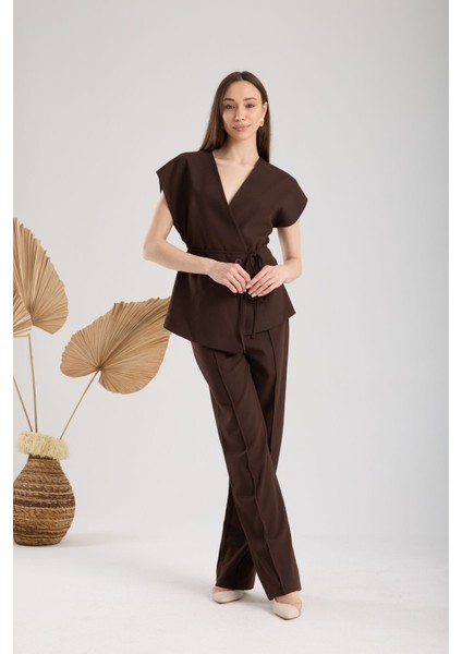 Yelek Pantolon Alt Üst Kadın Takım