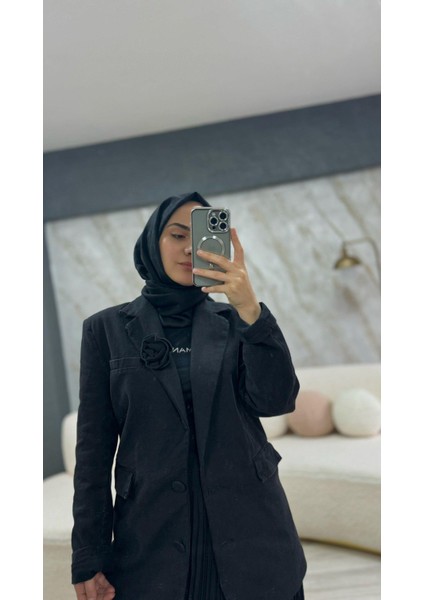 Denim Blazer Ceket Antrasit