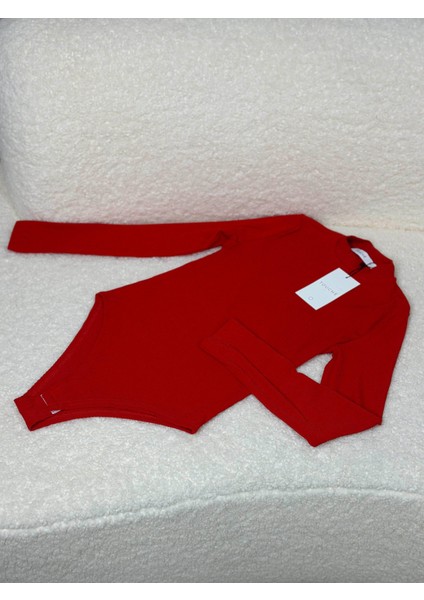 Dik Yaka Fitilli Body Kırmızı