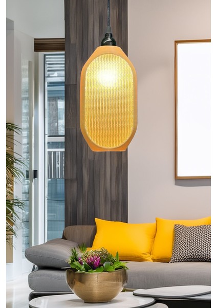 Modern Sarkıt Tekli Bohem, Avize, ( 23X27 cm ) Kovan Salon Mutfak Oturma Odası Cafe Bar