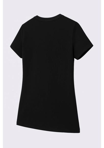 Kiraz Baskı Siyah Kadın T-Shirt Model 3