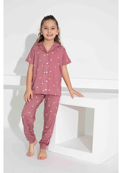 Anne Kız Kombin Kısa Kollu Gömlek Uzun Alt Milan Kumaş Orta Kalın Pijama TAKIMI-2909 fırsatları