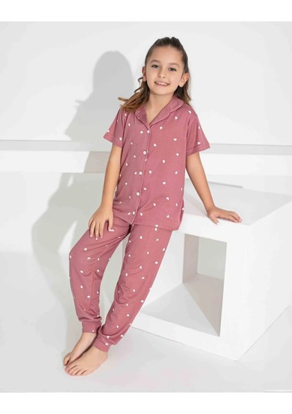 Anne Kız Kombin Kısa Kollu Gömlek Uzun Alt Milan Kumaş Orta Kalın Pijama TAKIMI-2909 indirimleri