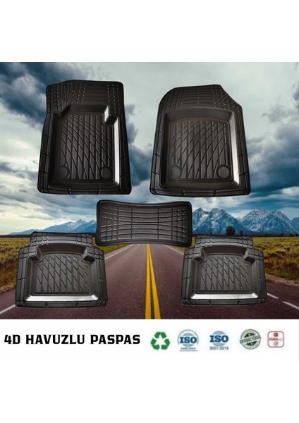 Totota C-Hr 2021 Uyumlu 4d Havuzlu Oto Paspas Takımı F1 Serisi Siyah