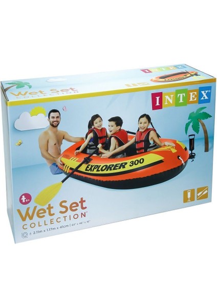 IB58332 Intex Explorer Bot 300 Set (Kürek-Pompa) 211X117X41 cm