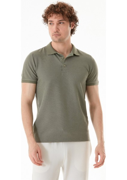 Waffle Kumaş Slim Fit Polo Yaka Tişört