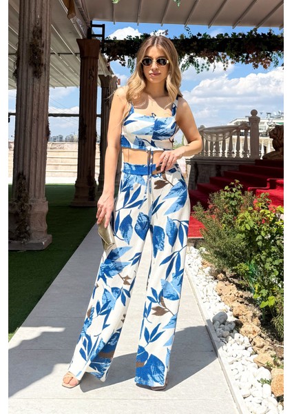 Kadın Askılı Crop Bol Paça Pantolon Takım 6120 fiyatları