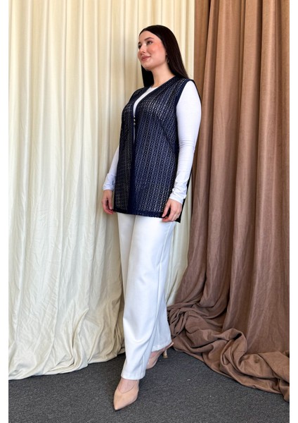 Kadın B.beden Dantelli Kısa Yelek indirimleri