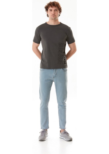 Boston Yazı Baskılı Bisiklet Yaka Tişört modelleri