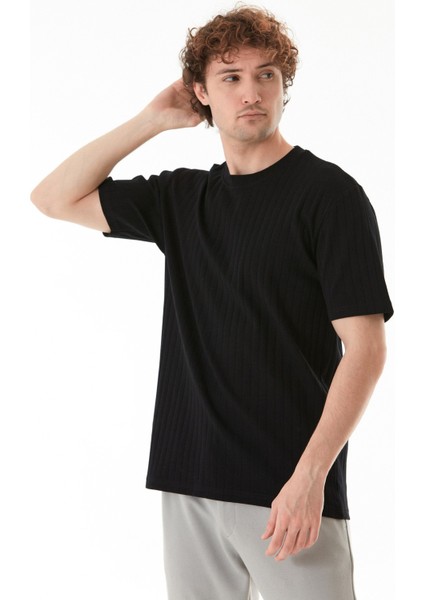 Şeritli Bisiklet Yaka Tişört