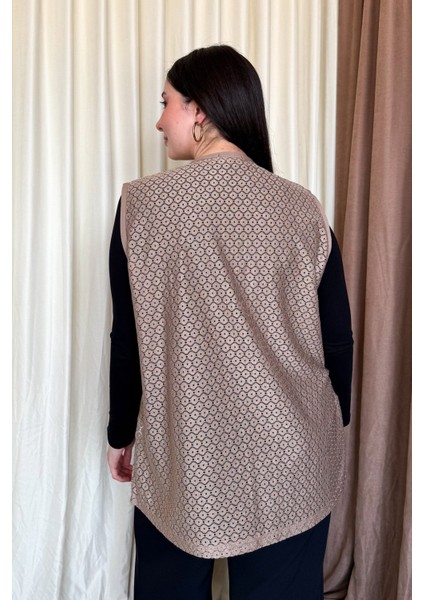 Kadın B.beden Dantelli Kısa Yelek modelleri