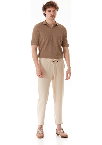 Waffle Kumaş Beli Lastikli Pantolon modelleri