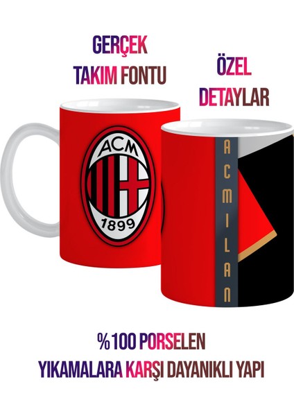 Kişiye Özel Ac Milan, Taraftar Baskılı Kupa Bardak, Tüm Takımlar