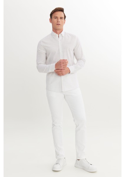 %100 Pamuk Slim Fit Dar Kesim Düğmeli Gömlek Yaka Armürlü Gömlek fiyatları