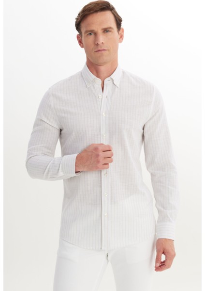 %100 Pamuk Slim Fit Dar Kesim Düğmeli Gömlek Yaka Armürlü Gömlek modelleri