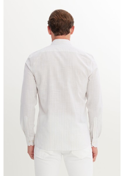 %100 Pamuk Slim Fit Dar Kesim Düğmeli Gömlek Yaka Armürlü Gömlek indirimleri