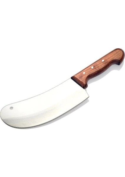 Bursa Paslanmaz Mutfak Soğan Satırı, Börek Bıçağı No:1, 15 cm - Ahşap Sap