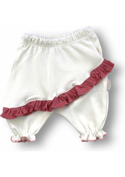 6-9 9-12 12-18 Ay Çiçek Nakışlı Roman Şalvar Bandanalı Kısa Kollu Sweat 3lü Kız Bebek Takımı Nar Çiçeği modelleri