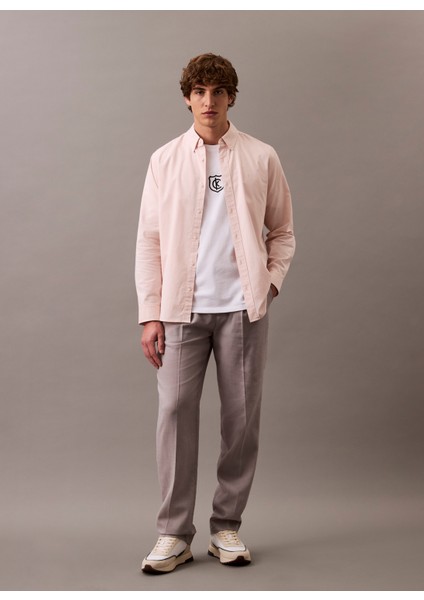 Beyaz Erkek T-Shirt LV04RB828GYAA Ss 20S Embrd Ck Shıel
