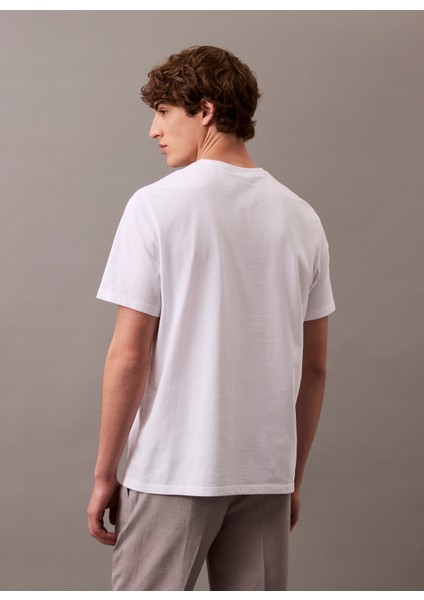 Beyaz Erkek T-Shirt LV04RB828GYAA Ss 20S Embrd Ck Shıel
