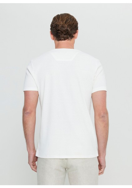 Bisiklet Yaka Jakarlı Ekru Erkek T-Shirt ACE091252303_EKR indirimleri