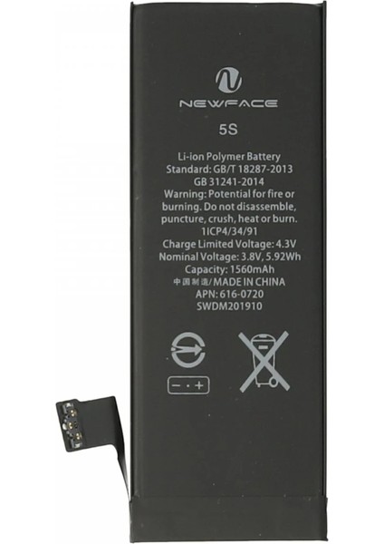 Iphone 5s Uyumlu Batarya (1570MAH) Ferrg