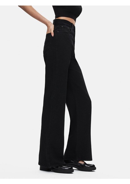 Kadın Vıonne H Geniş Paça Yüksek Bel Jean Pantolon fırsatları