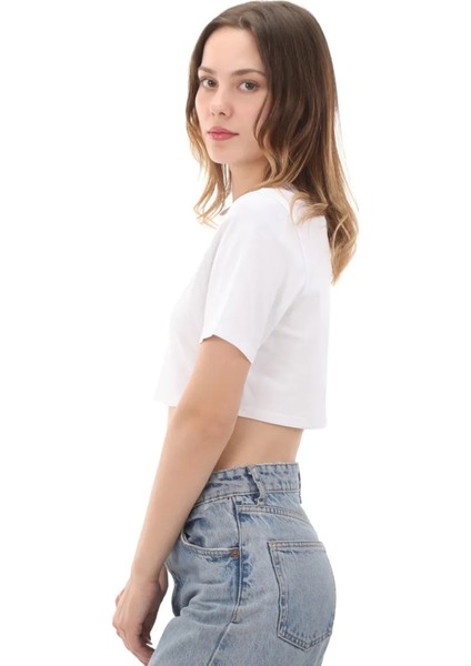 VN000P5VWHT1-W Style 76 Iı Crew Cro Beyaz Yuvarlak Yaka Normal Düz Kadın T-Shirt fiyatları