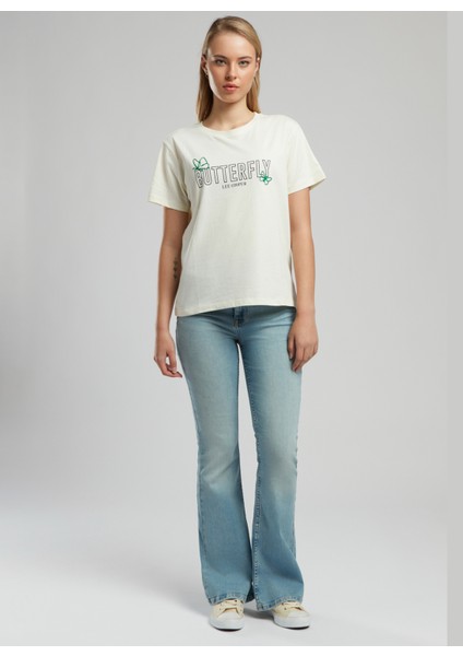 Yüksek Bel Ispanyol Paça Straight Kadın Denim Pantolon 252 Lcf 121011 Luna Selına Lıght