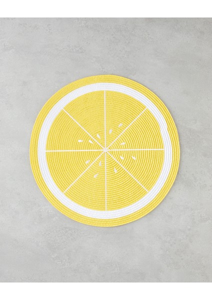 Summer Lemon Sarı 2'li PP Amerikan Servis Seti 38 cm Yuvarlak Şık Tasarım
