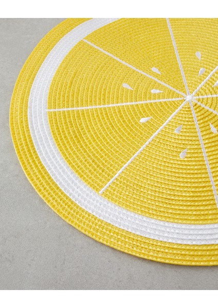 Summer Lemon Sarı 2'li PP Amerikan Servis Seti 38 cm Yuvarlak Şık Tasarım fiyatları