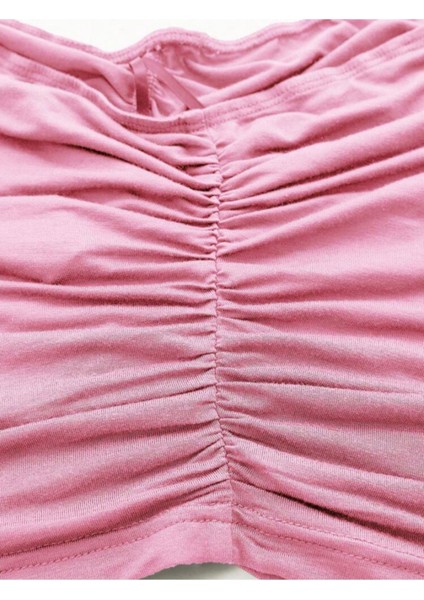 Y2K Coquette Pembe Straplez Bluz, Şeffaf Askı Hediye
