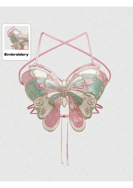 Y2K Fairycore Kelebekli Top Bluz