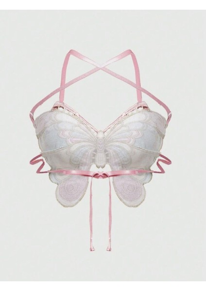 Y2K Fairycore Kelebekli Top Bluz