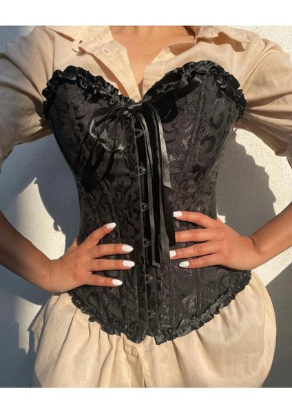 Fiyonklu Straplez Victorian Vintage Gotik Korse Büstiyer indirimleri
