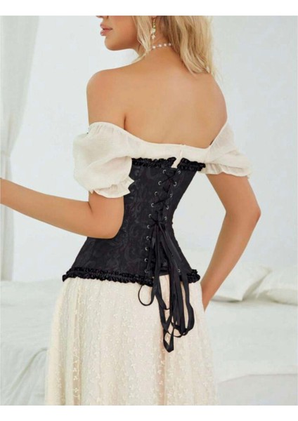 Y2K Siyah Vintage Gotik Korse Büstiyer fiyatları
