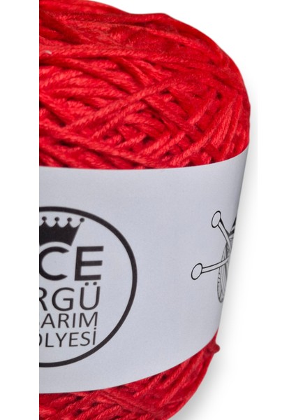 Nar Çiçeği Renginde, Büklümlü, %50 Bambu %50 Koton El Örgü İpi (200 Gr.)