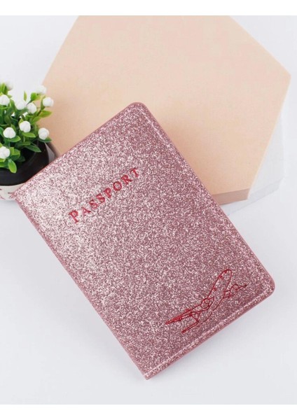 Y2K Pembe Simli Pinterest Pasaport Kılıfı