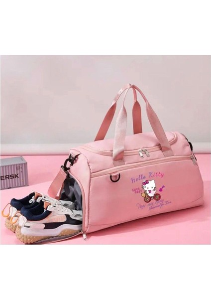 Hello Kitty Pembe Büyük Kapasiteli Seyahat Çantası