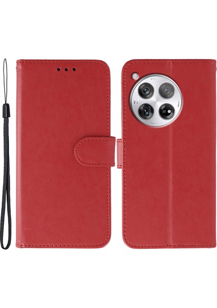 Oneplus 12 5g Pu Deri Flip Cüzdan Telefon Kılıfı Kayışlı (Yurt Dışından)