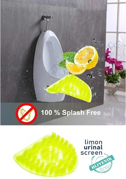 6 Adet - Limon Kokulu Pisuvar Süzgeci – Lavabo Yer Gideri Koku Giderici Hijyenik Tuvalet Matı