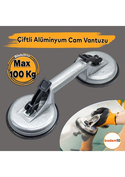 Çiftli Vakumlu Alüminyum Cam Vantuzu Fayans Ahşap Metal Tutucu Taşıma Araba Kaporta Göcük Çektirme 2