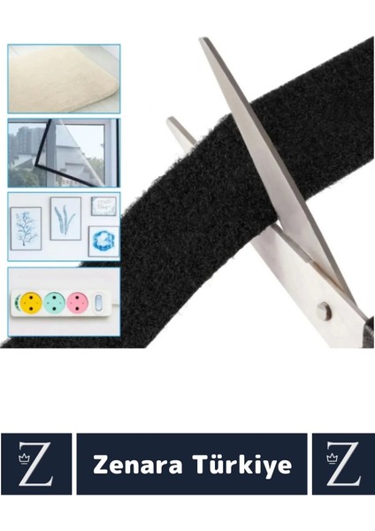 Montaj Gerektirmez Iz Bırakmaz Süper Güçlü Çok Amaçlı Cırt Cırtlı Sihirli Bant 25MM x 2metre 10 Adet