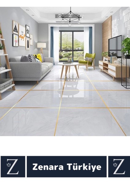 Premium Kendinden Yapışkanlı Su Geçirmez Fayans Arası Gold Şerit Derz Bant 1 cm x 50 Metre 3 Adet
