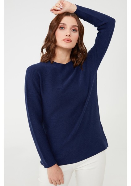 Kadın Dikişsiz Örgü Kazak 02421280 Lacivert indirimleri