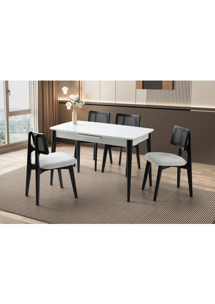 Madrid Masa, Zion Sandalye, Beyaz, 120 x 70