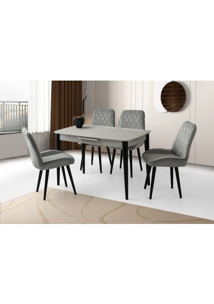 Madrid Hg Masa, Alora Sandalye, Açık Gri, 120X70